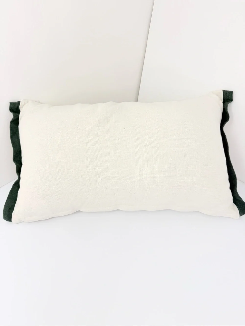 Gardeners Eden Cream Green Pumpkin Fall Print Soft Woven Beaded Accent Pillow